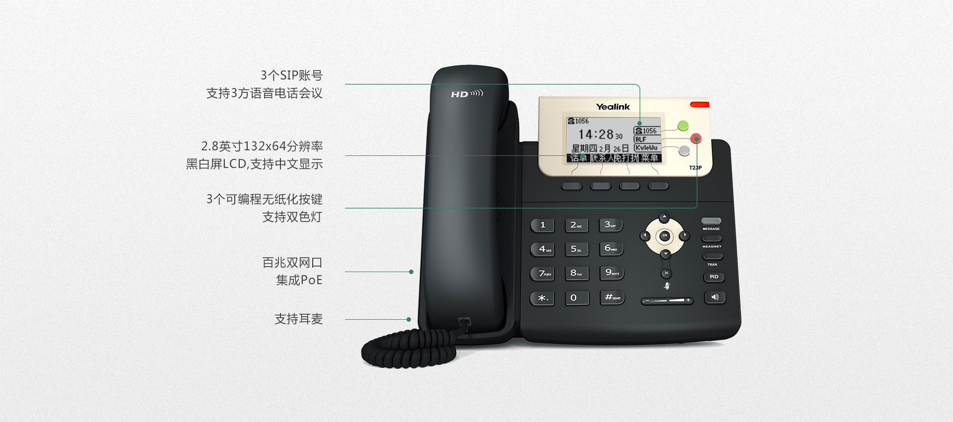 億聯(lián)T23P話機(jī)操作
